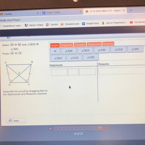 Using Triangle Congruence Theorems

Instruction Active
Using CPCTC
Given: AD = BC and ZBCD
ZADC
Pr