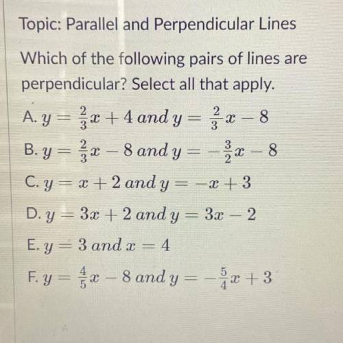 Parallel and perpendicular lines