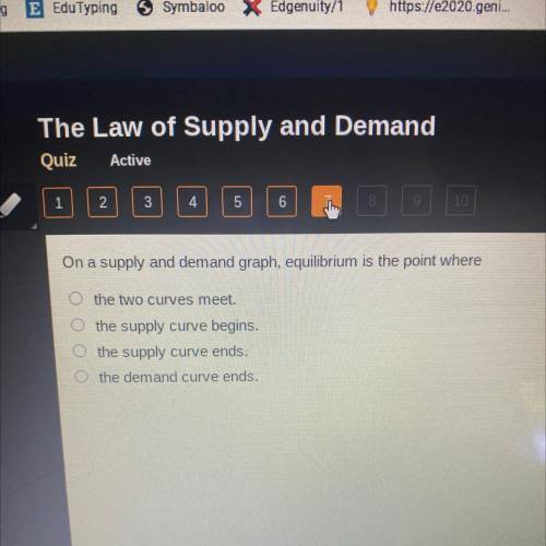 Onasupply and demand gran equilibrium is the point were

the baro curves meet
the supply curve beg