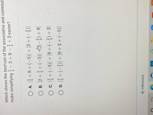 Which shows the best use of the associative and commutative properties to make simplifying this rig