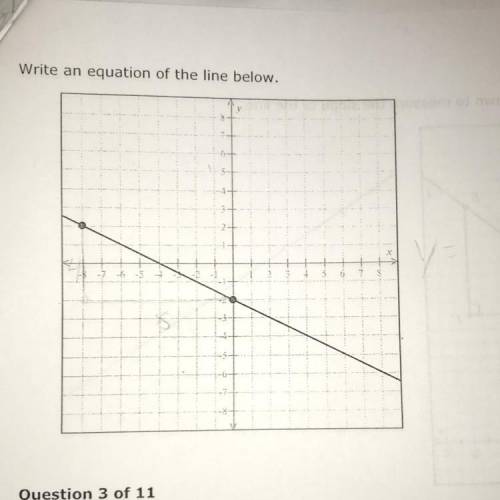 Write an equation of the line below.