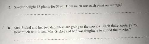 Help me with 7 and 8 thank you