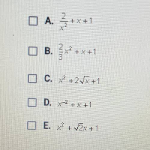 Which of the following are not polynomials?