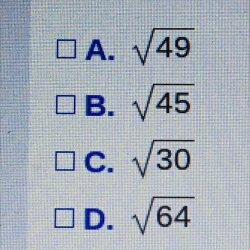 Which numbers are irrational? Select all that apply.