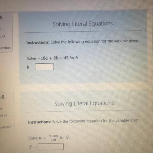 Solving literal Equations