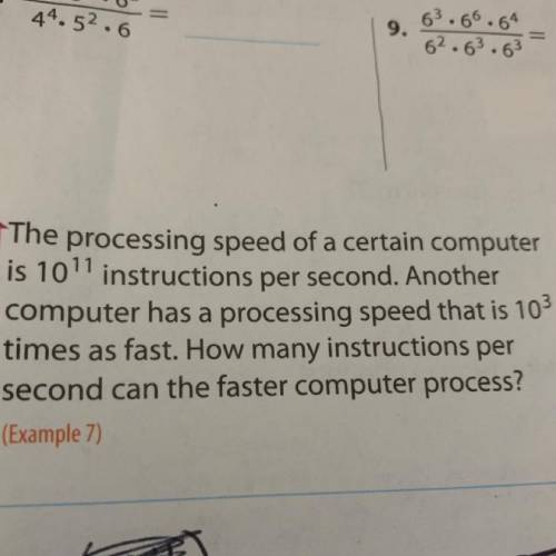 -The processing speed of a certain computer

is 1011 instructions per second. Another
computer has