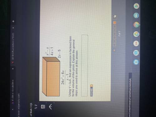 Using V = hwh, find the expression in factored form for the volume of this prism. Explain the gener