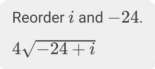 Simplify.
4i√−24
Enter your answer, in simplest radical form, in the box.