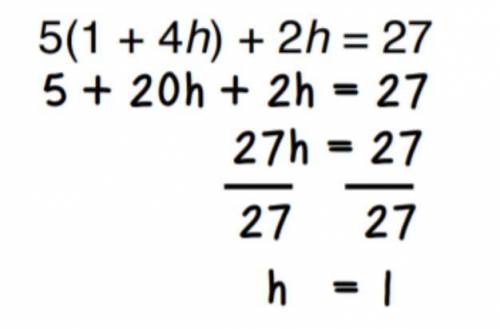 Ahmad solved 51+4h+2h=27. His work is shown below.

6a. Is Ahmad’s Solution correct? 
Justify your