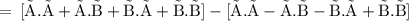 \rm \:  =  \:[ \vec{A}.\vec{A} + \vec{A}.\vec{B} + \vec{B}.\vec{A} + \vec{B}.\vec{B}] - [\vec{A}.\vec{A} - \vec{A}.\vec{B} - \vec{B}.\vec{A} + \vec{B}.\vec{B}]