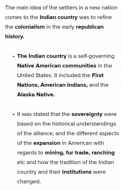 Summary for a new nation for the Indian Country