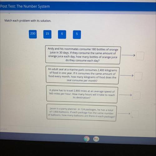 Drag the tiles to the correct boxes to complete the pairs.

Match each problem with its solution.