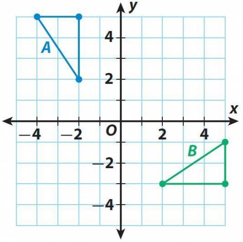 (a) Using Geometry Vocabulary, describe a sequence of transformations that maps figure A onto figur