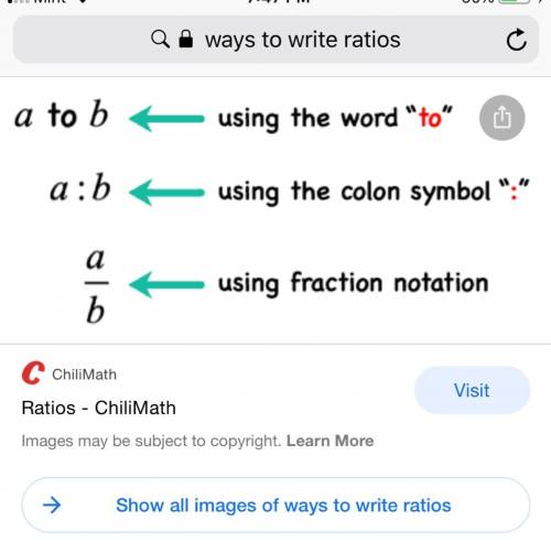 What are the ways to write the ratio of red flowers to white flowers?

6 red flowers
10 white flowe