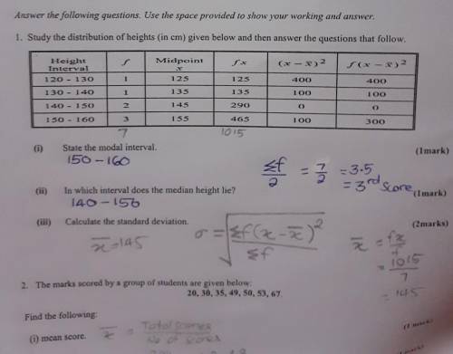 Will mark correct answer brainliest

the formula is written in pencil mean(145) is also give £f =