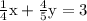 \rm \frac{1}{4}x+\frac{4}{5}y=3