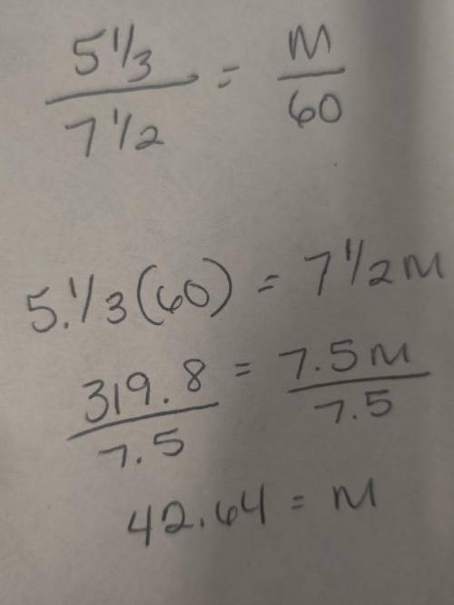 Find the rate in miles per hour. 5 1/3 miles in 7 1/2 minutes