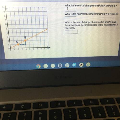 What is the vertical change from Point A to Point B?

What is the horizontal change from Point A t