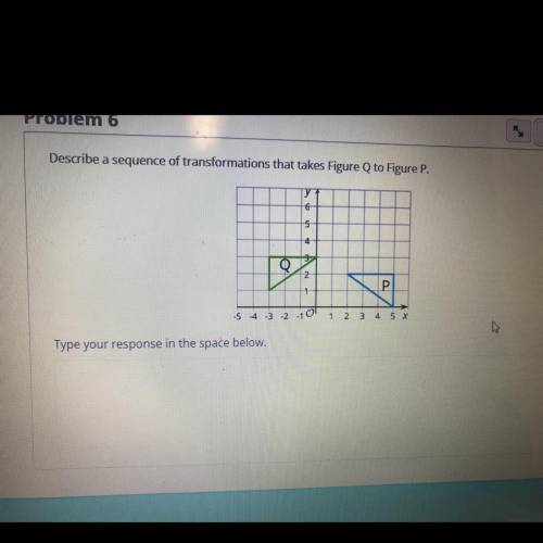 Describe a sequence of transformations that takes Figure Q to Figure P.

Type your response in the