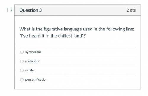 What is the figurative language used in the following line: I've heard it in the chillest land?