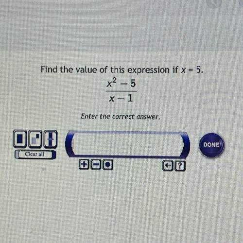 Find the value of this expression if x = 5.