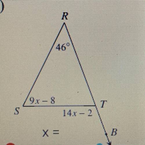 Help I’m stuck on this problem 
Solve for x please.