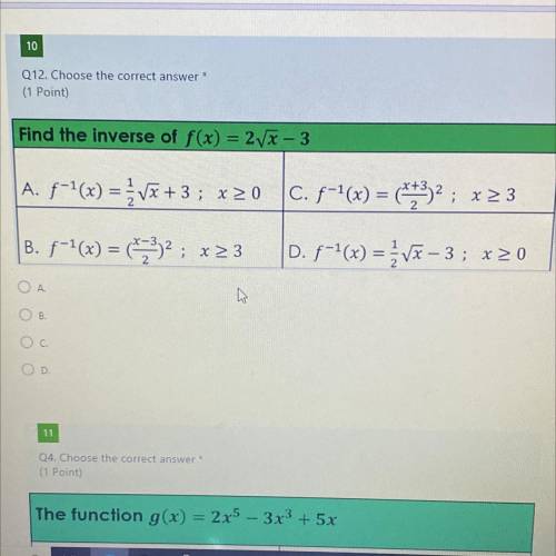 Find the inverse of f(x) = 2