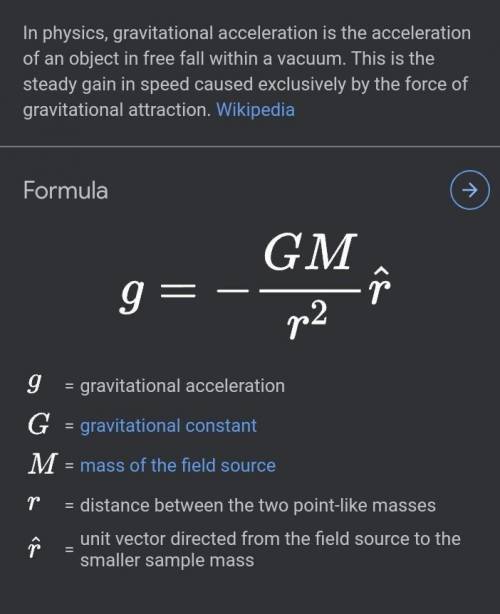 What is acceleration of gravity