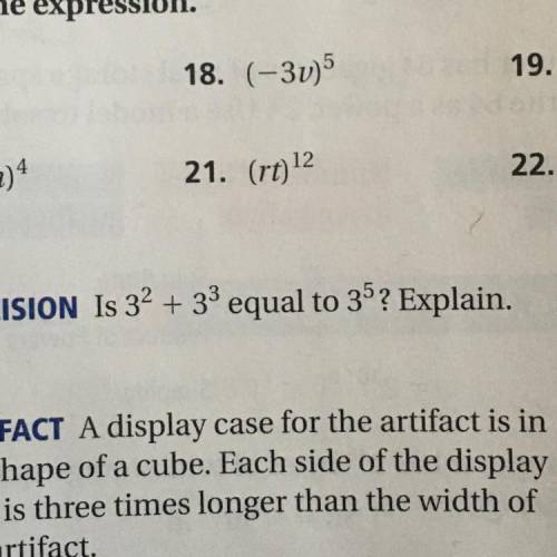 Is 3 to the second power + 3 to the 3rd power equal to 3 to the 5th power explain