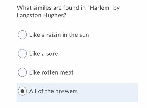 What similes are found in Harlem by Langston Hughes? Which is correct ?