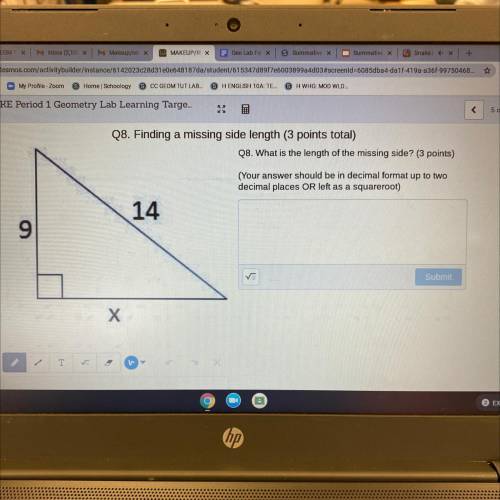 What is the length of the missing side?

(your answer should be in decimal format up to two decima