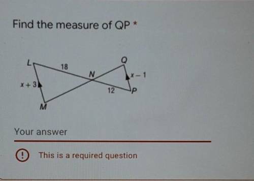 Find the measure of QPPLEASE SHOW WORK