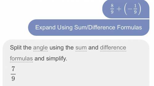 Find the sum of 8/9 + (-1/9)