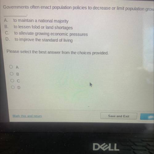 Governments often enact population policies to decrease or limit population growth for all of the f