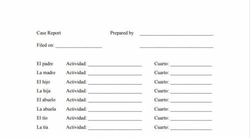 CSI: SPANISH CLASS: CHECKING ALIBIS: need help filling in blanks on last page. Need the clues figur