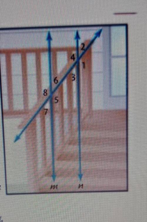 Refer to the porch stairs shown. Line m is parallel to line n and mL7 is 35º. Find the measure of L