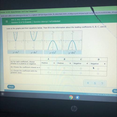 Look at the graphs and their equations below. Then nil in the information about the leading coeffic