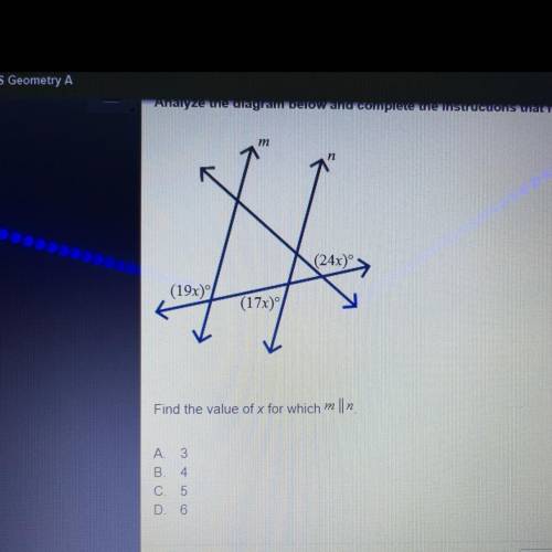 Find the value of x for which m || n