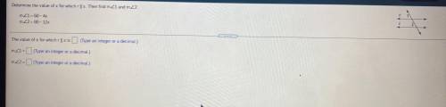 Determine the value of x which r || s. then find m<1 and m<2.

m<1 = 60-4x
m<2= 80-12x