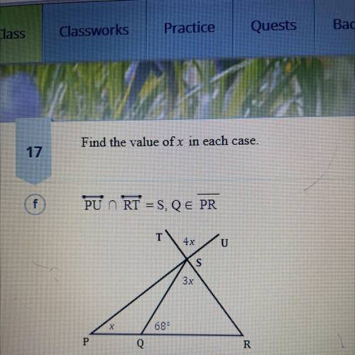 Find the value of x in each case