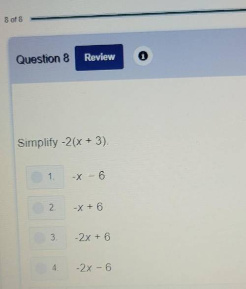 Simplify the expression -2(x+3)