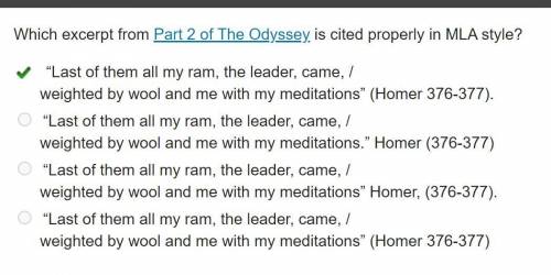 Which excerpt from Part 2 of The Odyssey is cited properly in MLA style?