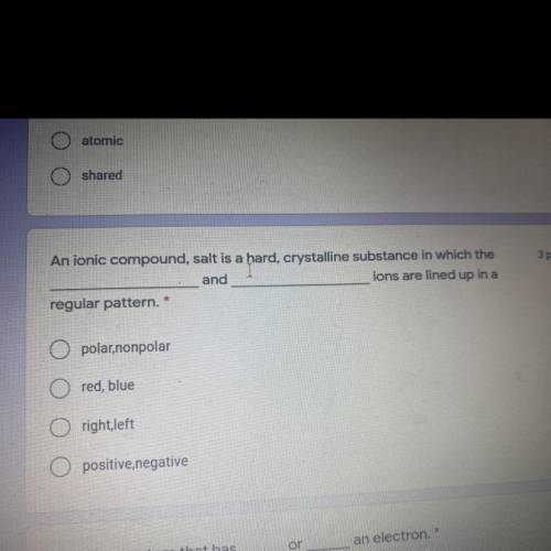 An ionic compound, salt is a hard, crystalline substance in which the______and_______ions are lined