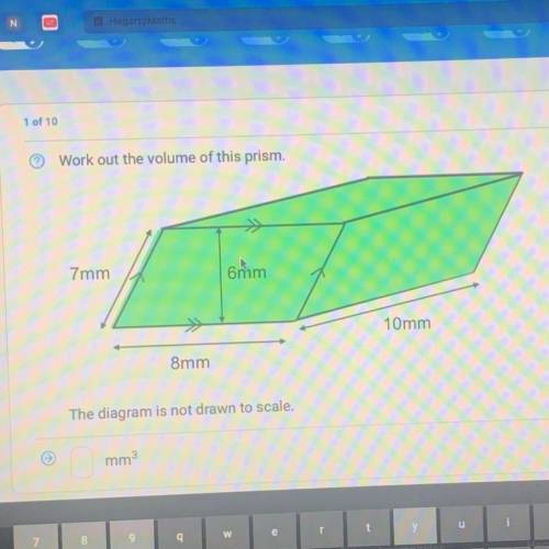 Work out the volume of this prism.

- look at image provided and lease explain how you got the ans