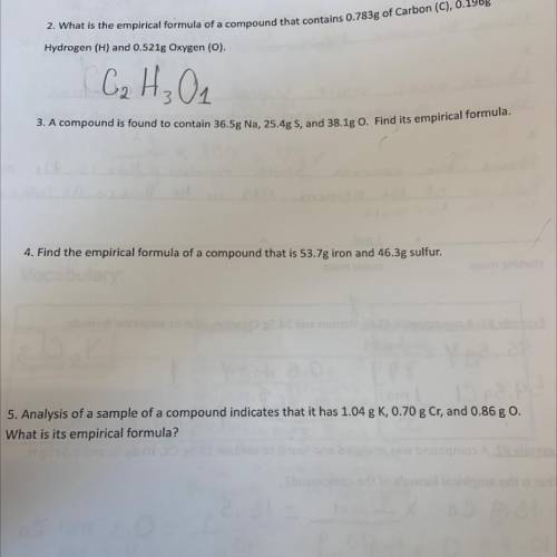 A compound is found to contain 36.5G Na, 25.4g S, and 38.1g O. Find it’s empirical formula