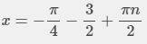 What is the asymptote of y=tan(2x+3)?