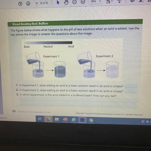 The figure below shows what happens to the pH of two solutions when an acid is added. Use the key a