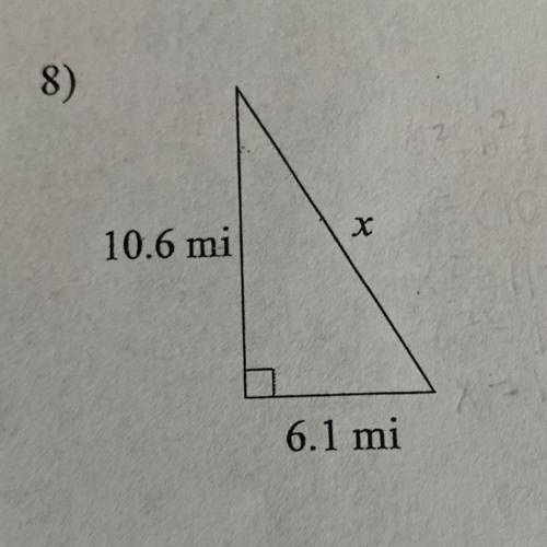 Find the missing side of each triangle. Round your answers to the nearest tenth if necessary. (Plea
