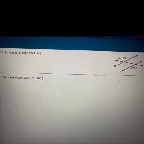 Find the value of x for which m || n.