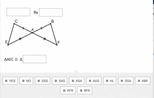 Solve the triangle congruence question below. Photo attached.